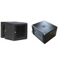 BNET WALL DOUBLE SECTION CABINET 18U 600X(500+100) WITH 2 FANS, 1 FIXED SHELF, BLACK 900